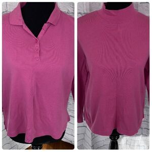 Classic elements mock turtleneck & collared Longsleeve tops sz Petite LG 14-16